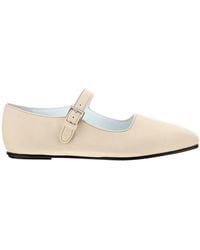 The Row - Ava Leather Ballerina Shoes - Lyst