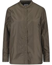 Aspesi - Snap-Front Collarless Jacket - Lyst