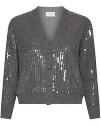 Marella - Button-Front Long-Sleeve Knit Top - Lyst