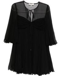 Chloé - Tie-Detail Ruffled Mini Dress - Lyst