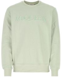 McQueen - Logo Embroidered Crewneck Sweatshirt - Lyst