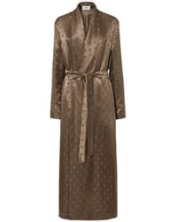 Fendi - Dark Jacquard Silk Overcoat - Lyst