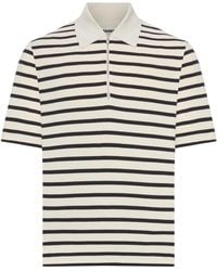 Jil Sander - Logo Patch Striped Polo Shirt - Lyst