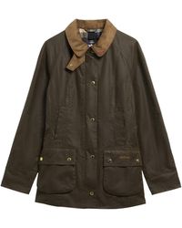 Barbour - Cord Collar Waxed Jacket - Lyst