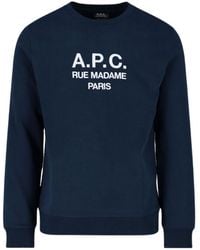 A.P.C. - Logo Printed Crewneck Sweatshirt - Lyst