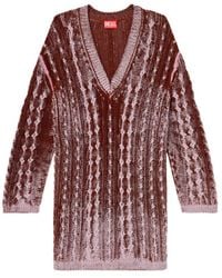 DIESEL - Elga Oversized V-Neck Knitted Sweater - Lyst