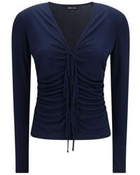 Giorgio Armani - V-Neck Jersey Top - Lyst