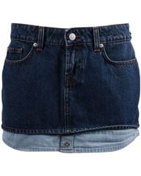 7 For All Mankind - Double Layered Mini Skirt - Lyst