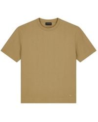 Emporio Armani - Herringbone-Pattern Embroidered-Logo T-Shirt - Lyst