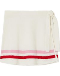 The Upside - Salima Striped Cotton Mini Wrap Skirt - Lyst