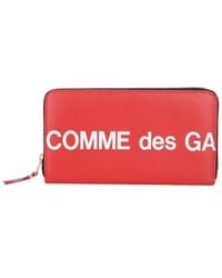 Comme des Garçons - Comme Des Garçons Wallet Logo Printed Zipped Wallet - Lyst