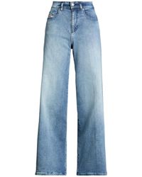 DIESEL - Mid-Rise Wide Leg Jeans - Lyst