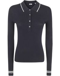 Aspesi - Ribbed-Trim Polo Top - Lyst