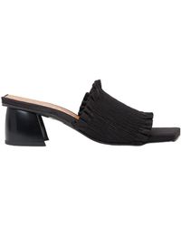 Ganni - Shirred Satin Mules - Lyst