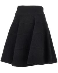 Emporio Armani - Tiered Virgin Wool Skirt - Lyst