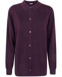 Aspesi - Single-Breasted Long-Sleeve Knit Top - Lyst