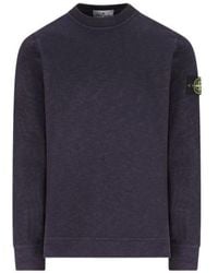 Stone Island - Logo Patch Long Sleeved Sweatshirt - Lyst