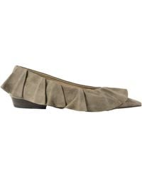 JW Anderson - Ruffled Suede Ballet Flats - Lyst