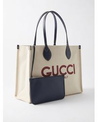 Gucci - Logo Printed Medium Tote Bag - Lyst