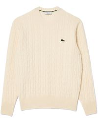 Lacoste - Coarse Knitted Wool Round-Neck Sweater - Lyst
