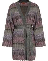 Missoni - Zigzag Greek Pattern Belted Cardigan - Lyst
