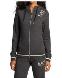 EA7 - Logo Hooded Casual Coat - Lyst