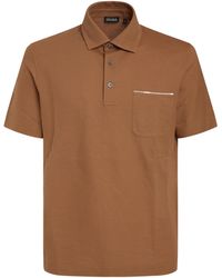 ZEGNA - Contrast Trim Pocket Polo Shirt - Lyst
