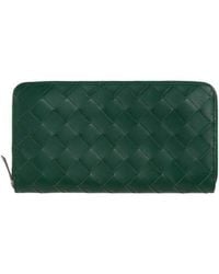 Bottega Veneta - Intrecciato Zip Around Wallet - Lyst