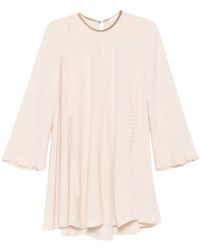Forte Forte - Scallop-Trimmed Round-Neck Mini Dress - Lyst
