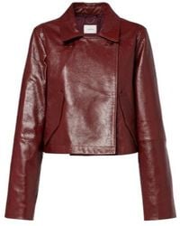 Dorothee Schumacher - Broken Shine Cropped Leather Jacket - Lyst