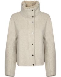 Brunello Cucinelli - High-Neck Long-Sleeve Padded Jacket - Lyst
