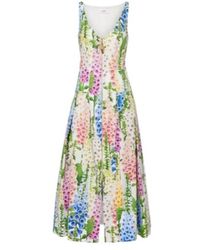Oscar de la Renta - Floral Poplin Cocktail Dress - Lyst