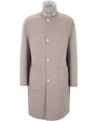 Brunello Cucinelli - High-Necked Long-Sleeved Coat - Lyst