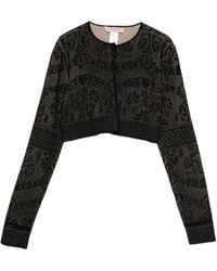 Twinset - Floral-Pattern Cropped Cardigan - Lyst