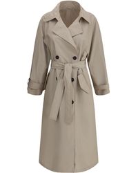 Brunello Cucinelli - Belted Double-Breasted Trench Coat - Lyst