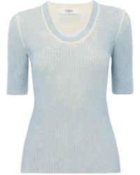 Chloé - Chloé Ribbed Short-Sleeve Top - Lyst