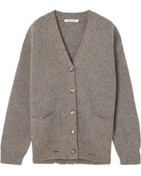 SLVRLAKE Denim - Distressed Ribbed Merino Wool Cardigan - Lyst