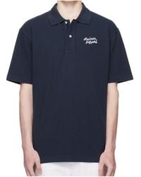 Maison Kitsuné - Maison Kitsuné Handwriting Logo Polo Shirt - Lyst