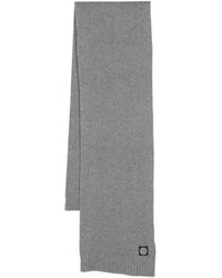 Stone Island - Junior Compass-Motif Ribbed Knitted Scarf - Lyst