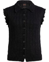 Maison Margiela - Two-Tone Knit Short-Sleeve Top - Lyst