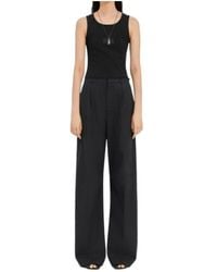 MM6 by Maison Margiela - Pinstripe Wide-Leg Trousers - Lyst