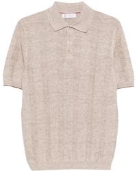 Brunello Cucinelli - Ribbed Button Polo Shirt - Lyst