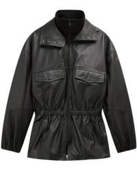 Frankie Shop - Carnaby Funnel Neck Leather Jacket - Lyst