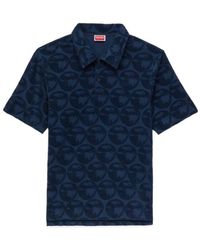 KENZO - Textured Pattern Polo Shirt - Lyst