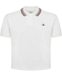 Vivienne Westwood - Striped-Collar Polo Shirt - Lyst