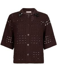 Liu Jo - Openwork Embellished Knitted Top - Lyst