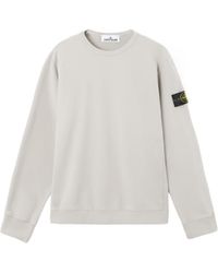 Stone Island - Logo Detailed Crewneck Sweatshirt - Lyst