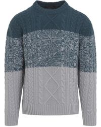 Kiton - Color-Block Cable-Knit Sweater - Lyst