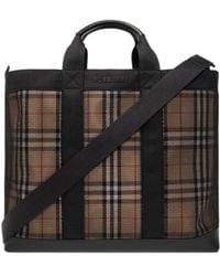 Burberry - Checked Mesh Tote Bag - Lyst