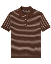 A.P.C. - Fitted Striped Polo - Lyst